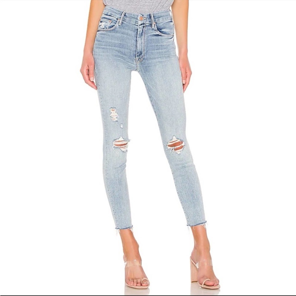 Mother jeans high waisted looker ankle fray blast from the past 25